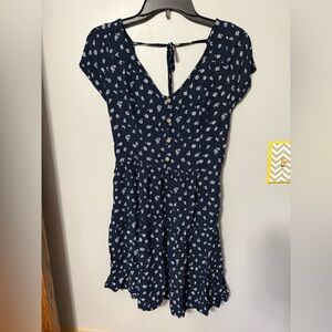 Hollister Navy with White Floral Print Dress